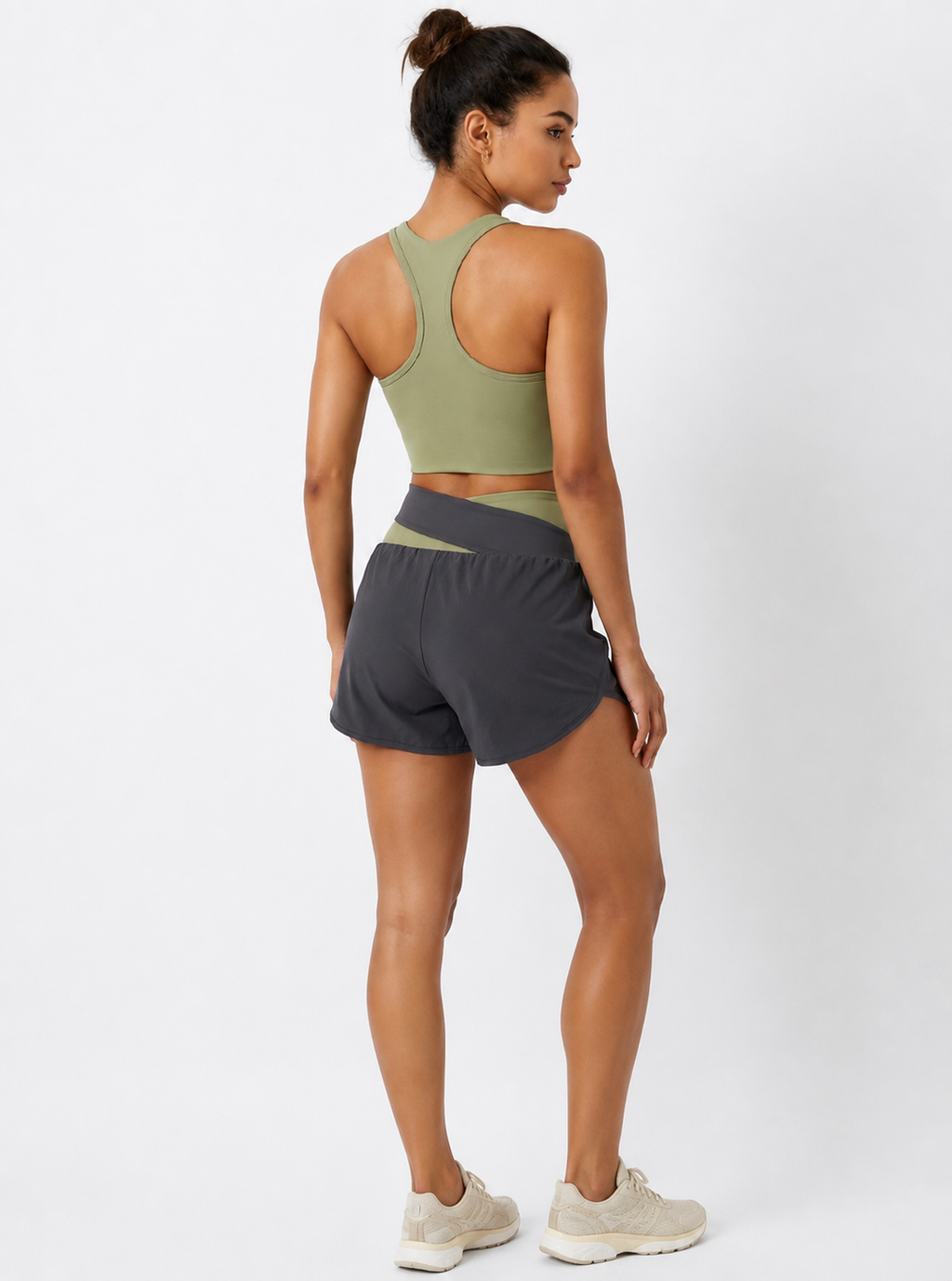 Color-Block Sports Top & Shorts Set