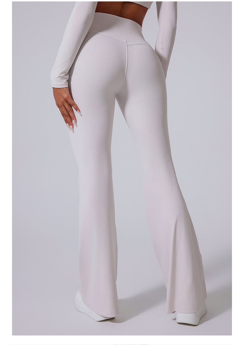 Women’s Long-Sleeve Crop Top & Flared Pants Set