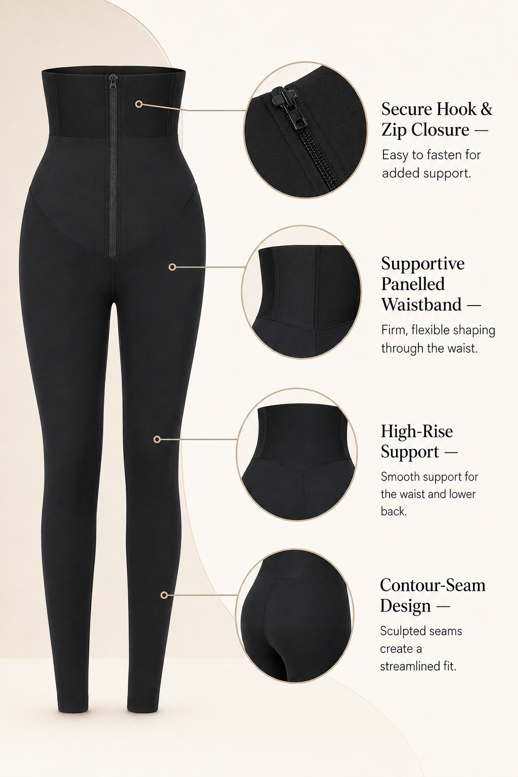 Women’s High-Waisted Tummy-Control Workout Leggings