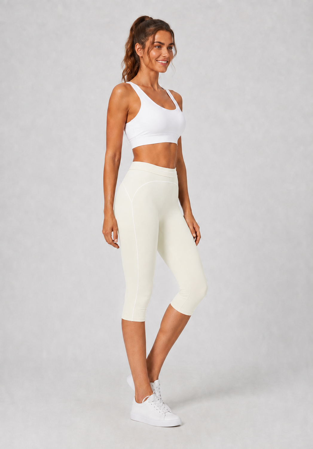 Women’s High-Waisted Tummy-Control Capri Leggings