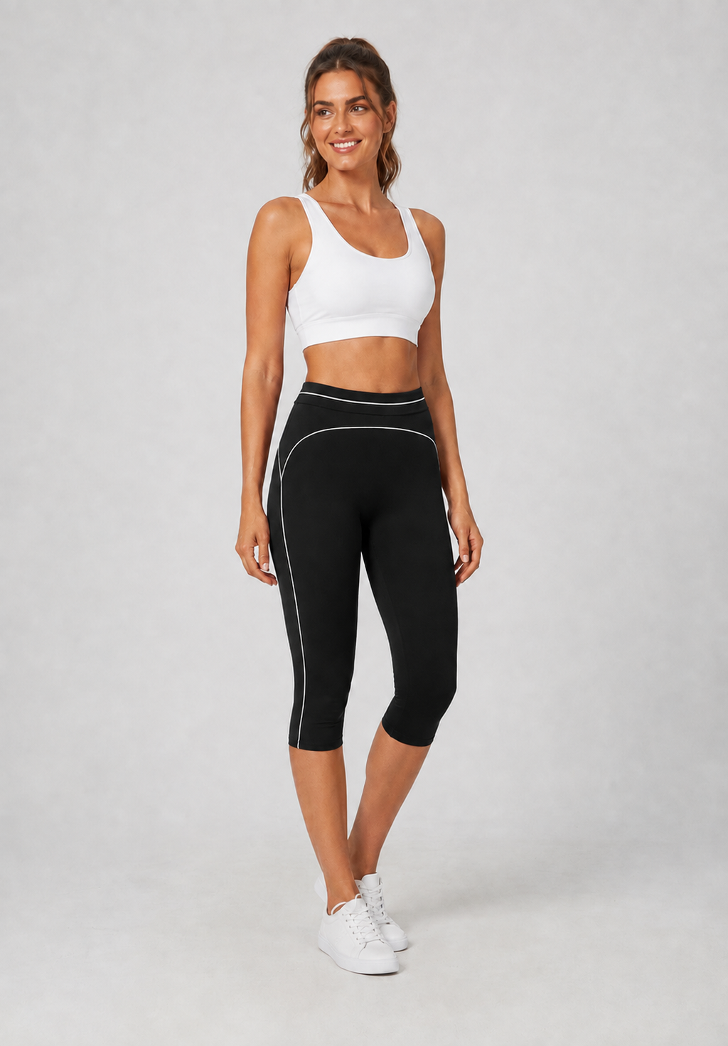 Women’s High-Waisted Tummy-Control Capri Leggings