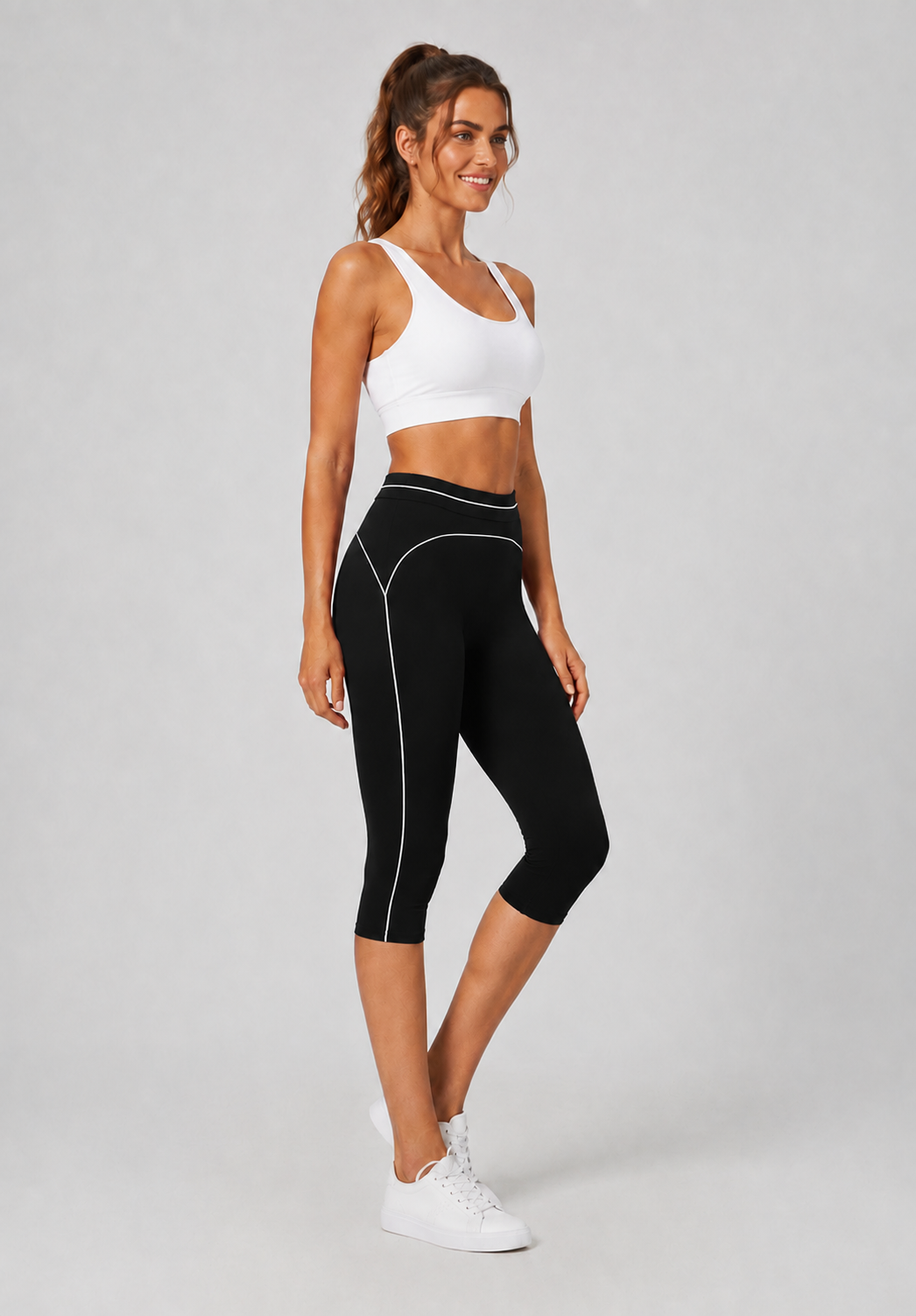 Women’s High-Waisted Tummy-Control Capri Leggings
