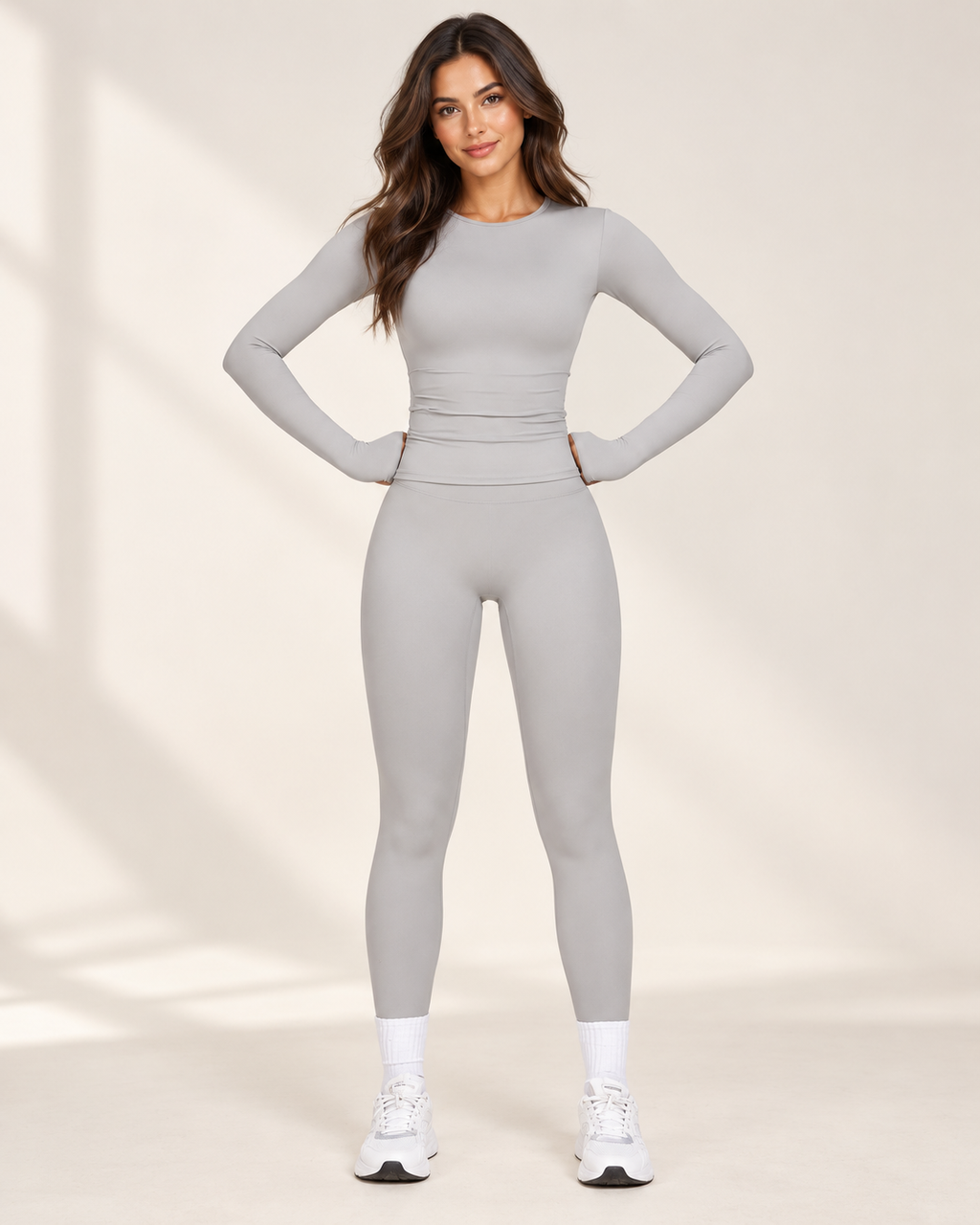 Women’s Brushed Long-Sleeve Yoga & Fitness Set