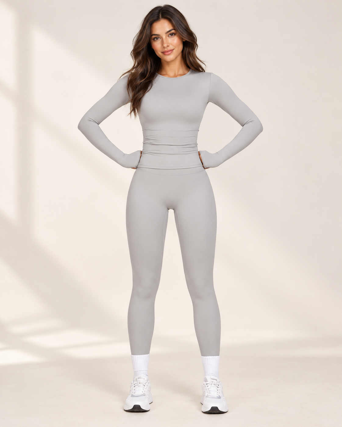 Women’s Brushed Long-Sleeve Yoga & Fitness Set