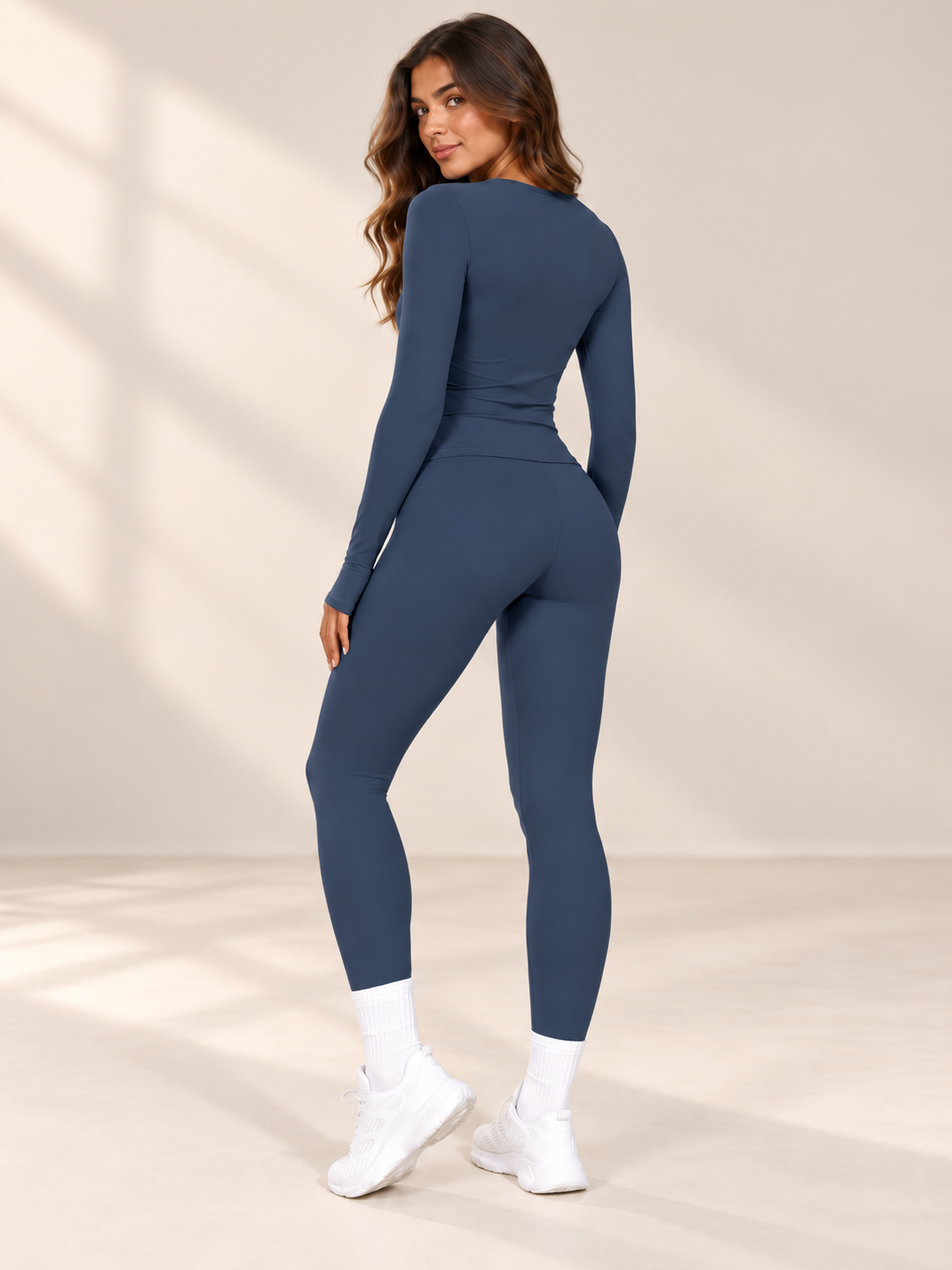 Women’s Brushed Long-Sleeve Yoga & Fitness Set