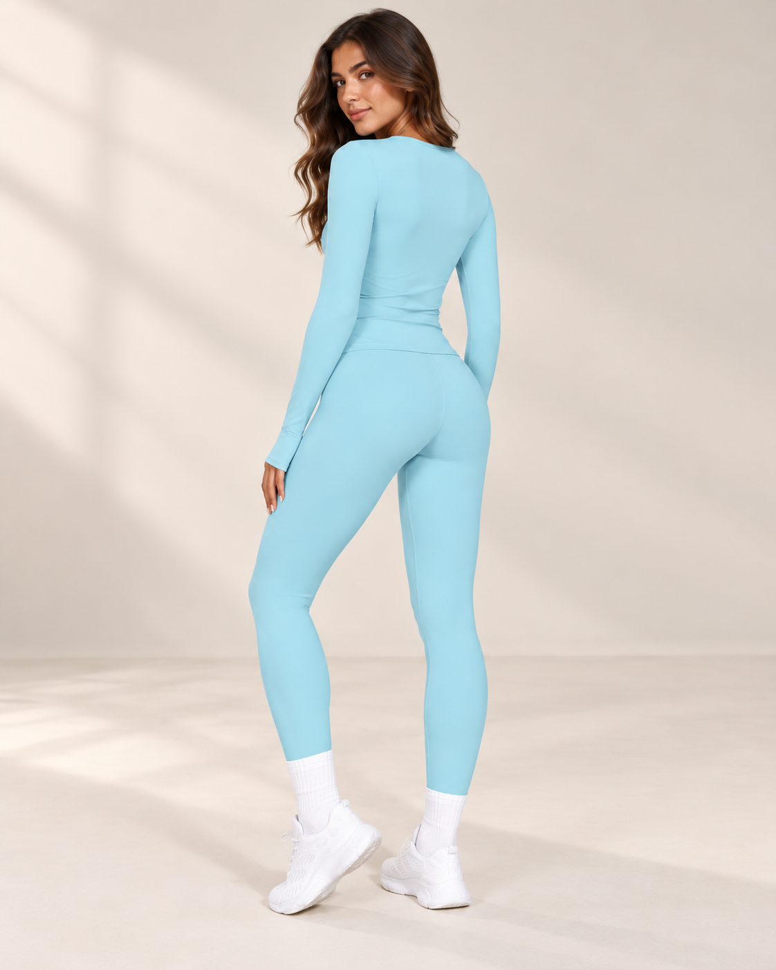 Women’s Brushed Long-Sleeve Yoga & Fitness Set