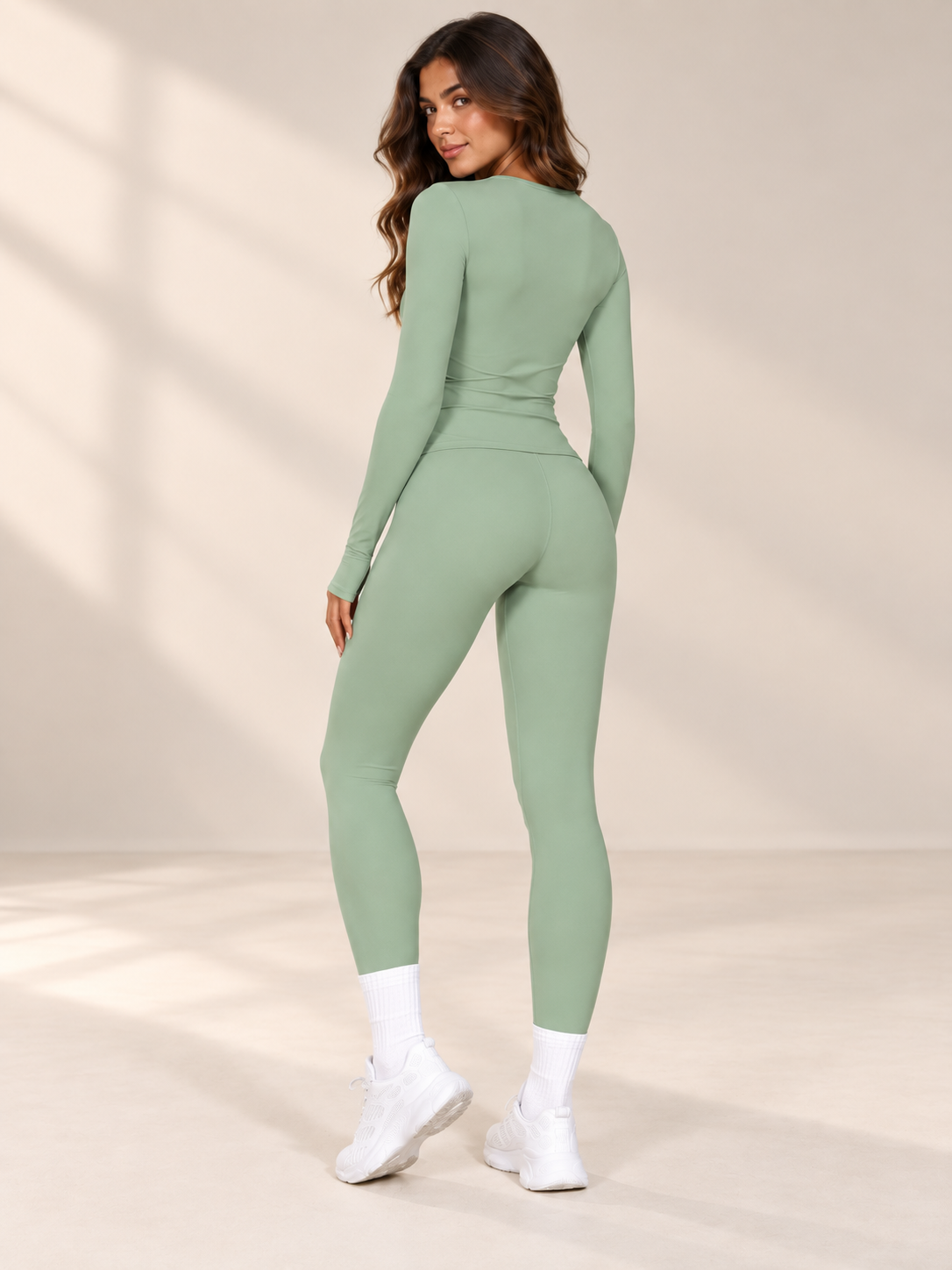 Women’s Brushed Long-Sleeve Yoga & Fitness Set