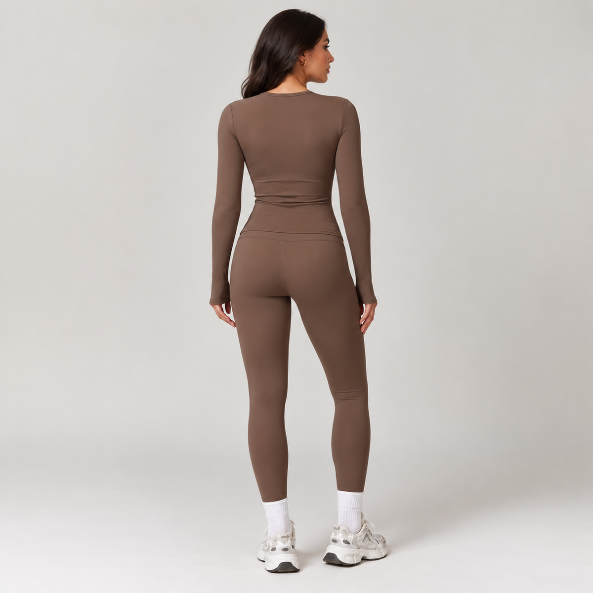 Women’s Brushed Long-Sleeve Yoga & Fitness Set