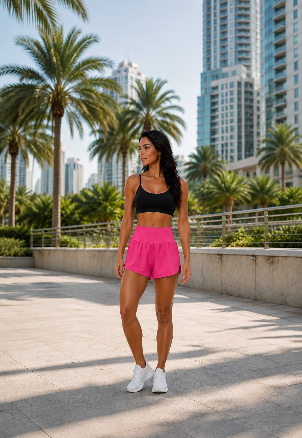 Women’s High-Waisted Running Shorts with Zipper Pocket