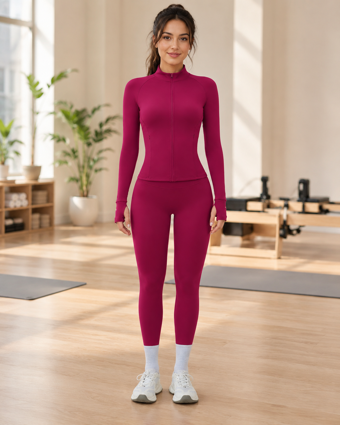 Women’s Brushed Long-Sleeve Top & Leggings Set