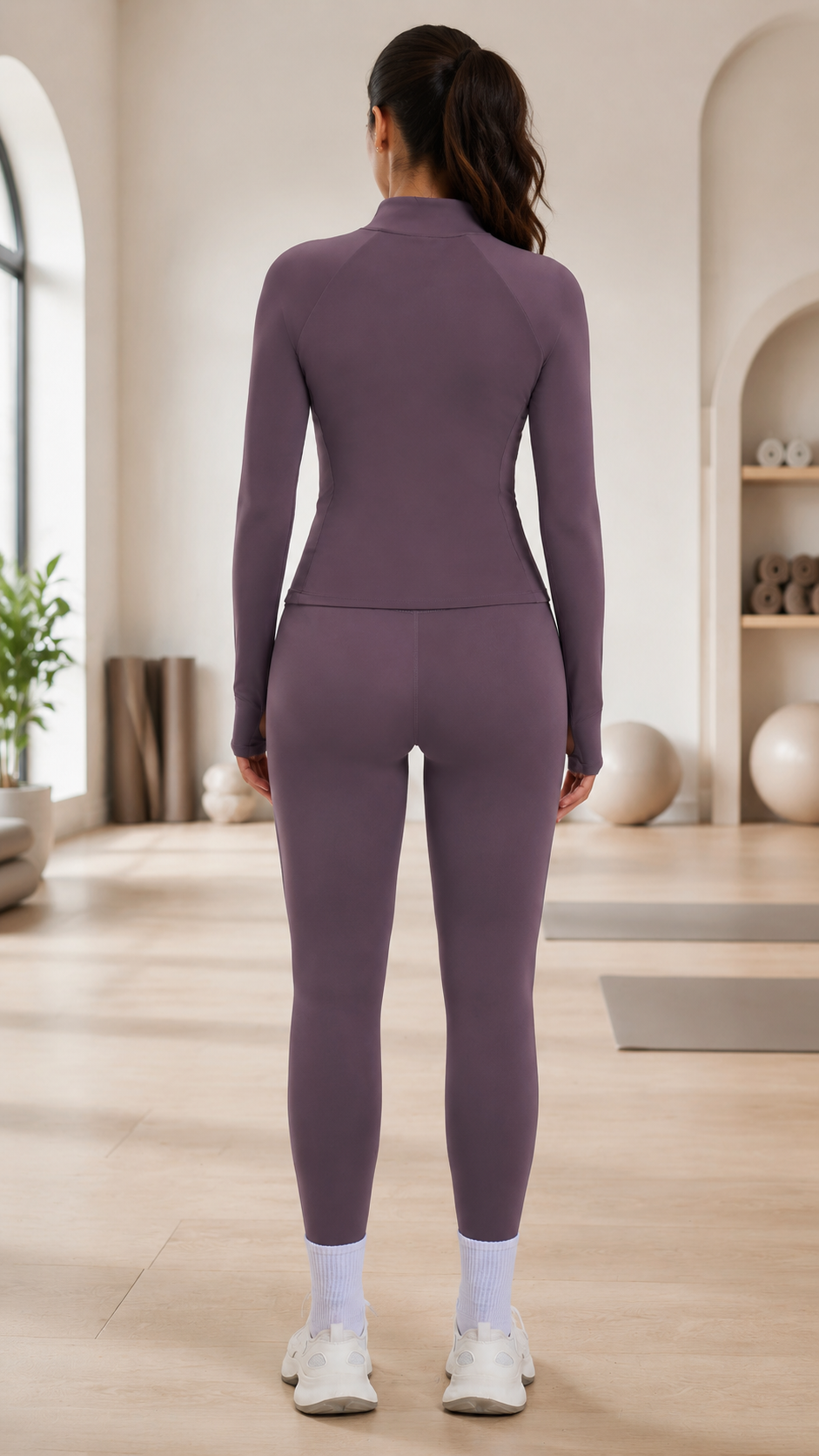 Women’s Brushed Long-Sleeve Top & Leggings Set