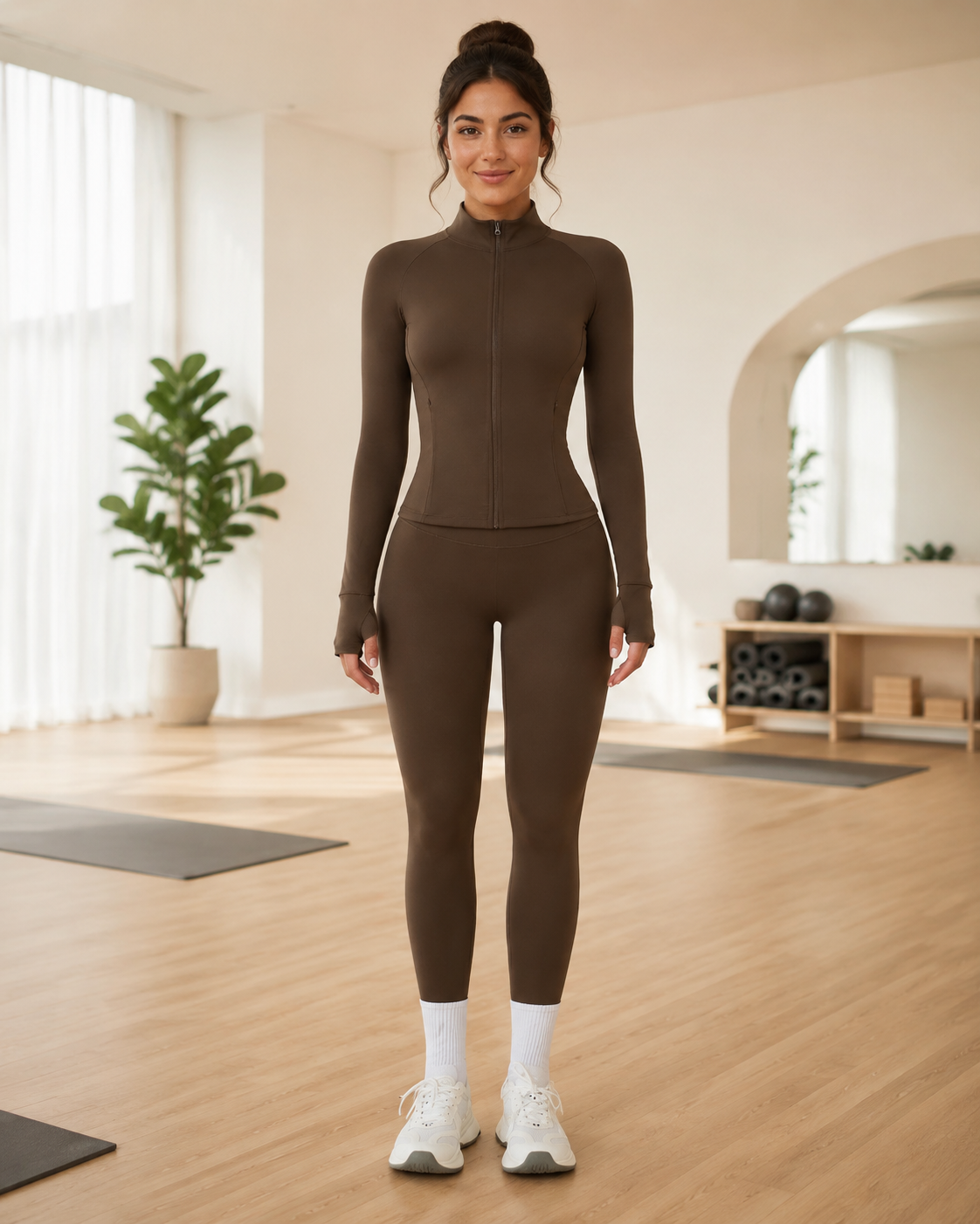 Women’s Brushed Long-Sleeve Top & Leggings Set