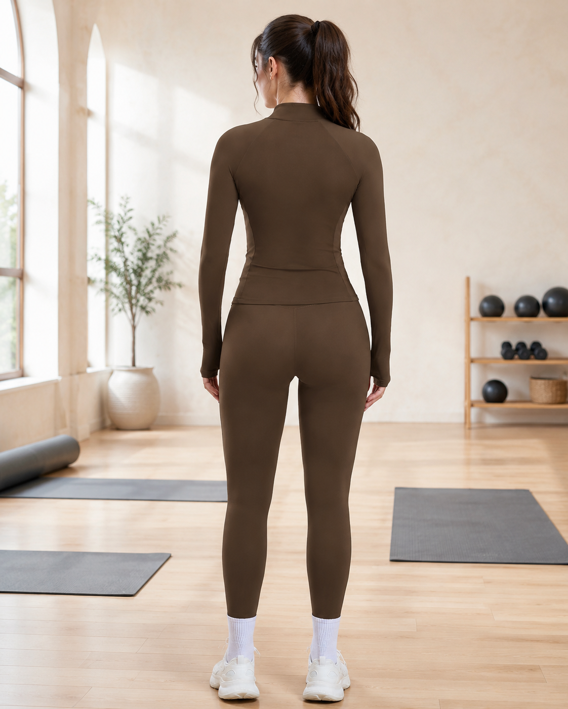 Women’s Brushed Long-Sleeve Top & Leggings Set