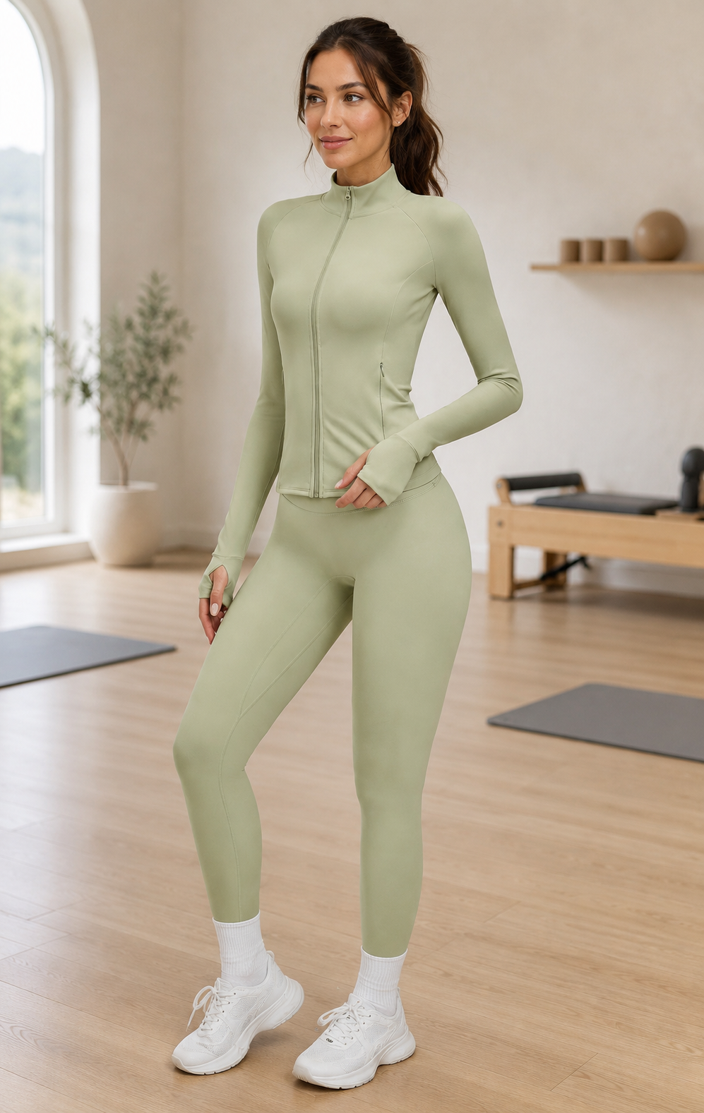 Women’s Brushed Long-Sleeve Top & Leggings Set