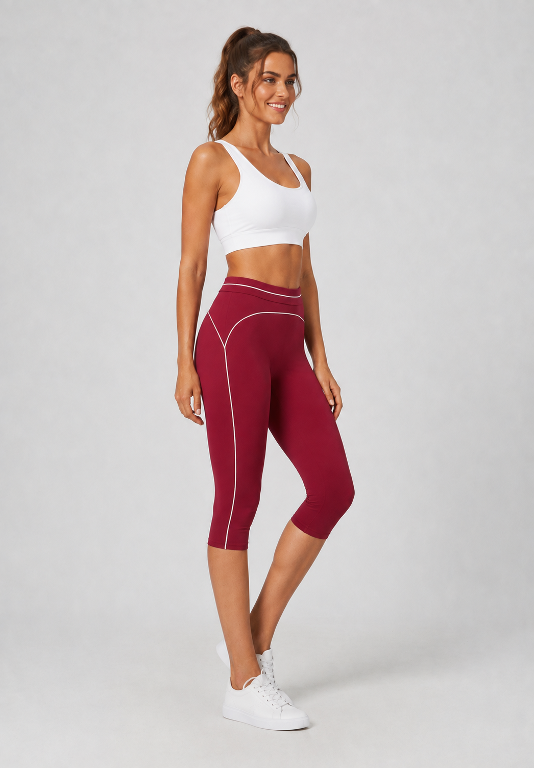 Women’s High-Waisted Tummy-Control Capri Leggings